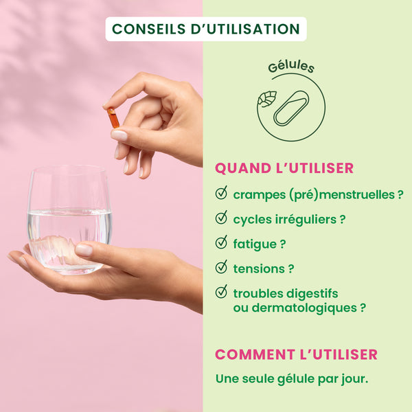 Les conseils d'HerbalGem pour l'utilisation des Gemmocaps SPM & Confort Prémenstruel.